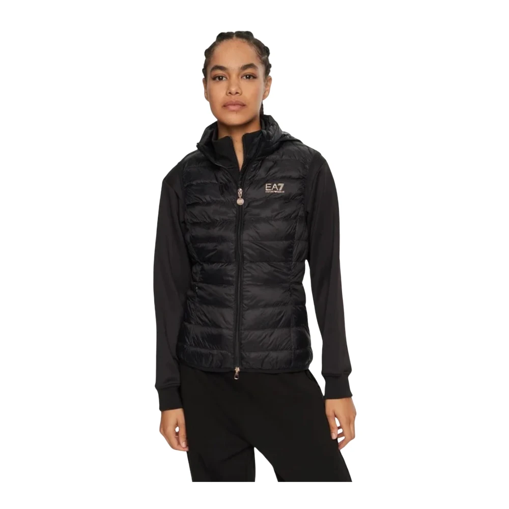 Emporio Armani EA7 Zwarte mouwloze jas 6Dtq06 Black Dames