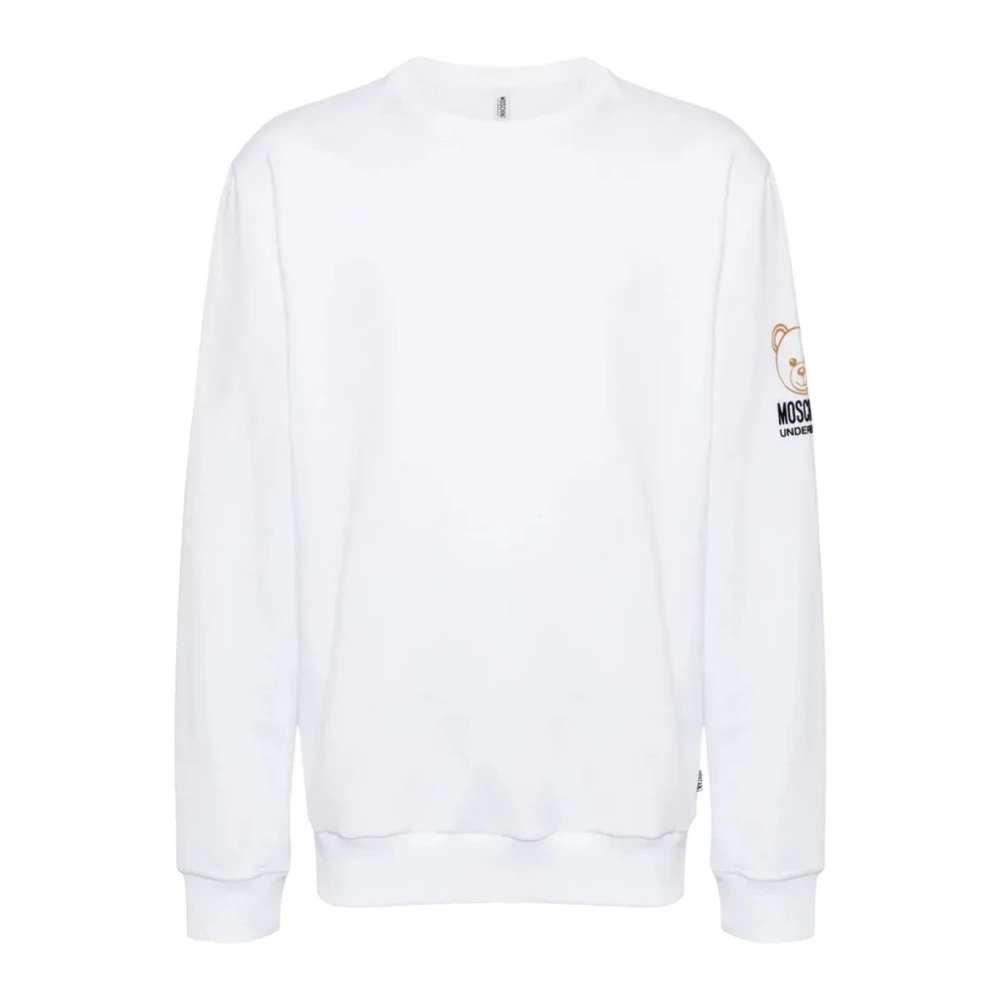 Moschino Hoodloze Sweatshirt Katoen Elastaan Samenstelling White Heren