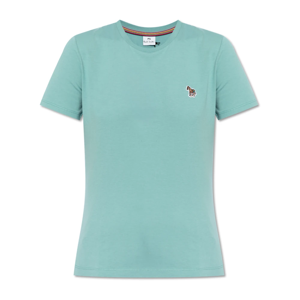 PS By Paul Smith T-shirt met een patch Blue Dames