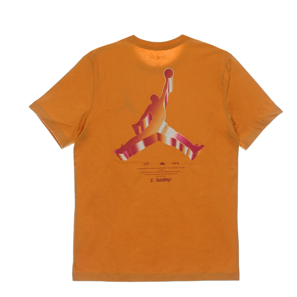 Jordan 3D Logo Crew Neck T-Shirt Orange Heren