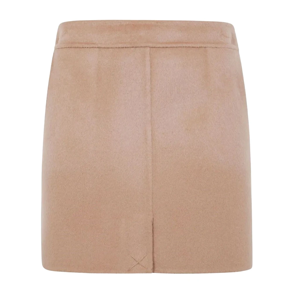 Semicouture Beige Mini Trapeze Skirt - Female - Short Skirts - M - Skirts