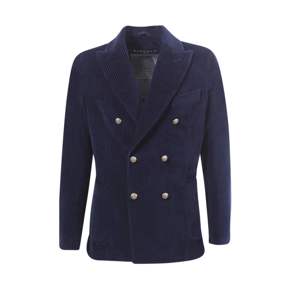 Circolo 1901 Blauw Peak Revers Jas Italiaans Gemaakt Blue Heren