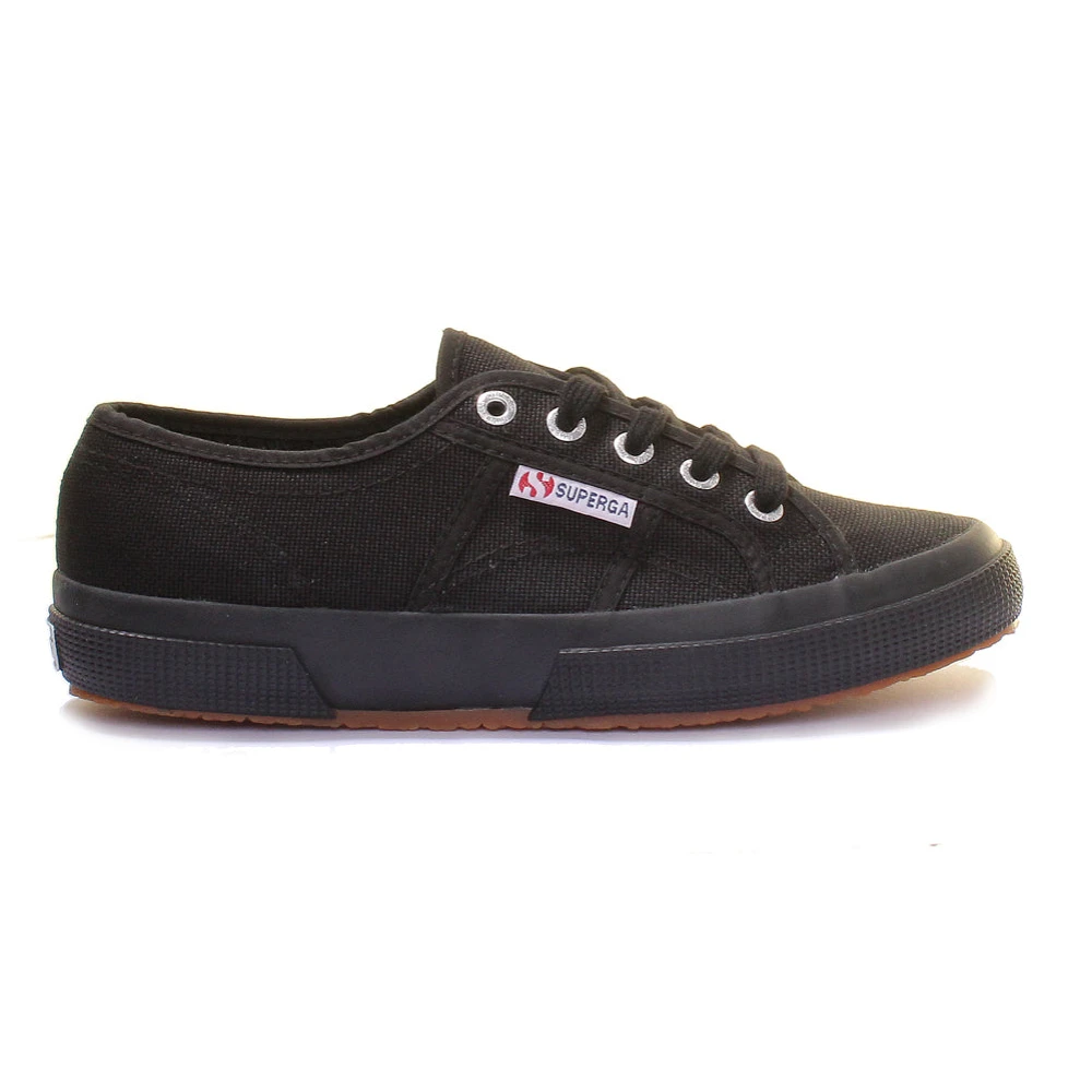Superga Herren Schwarz Klassische E Leinwand-Schnürschuhe