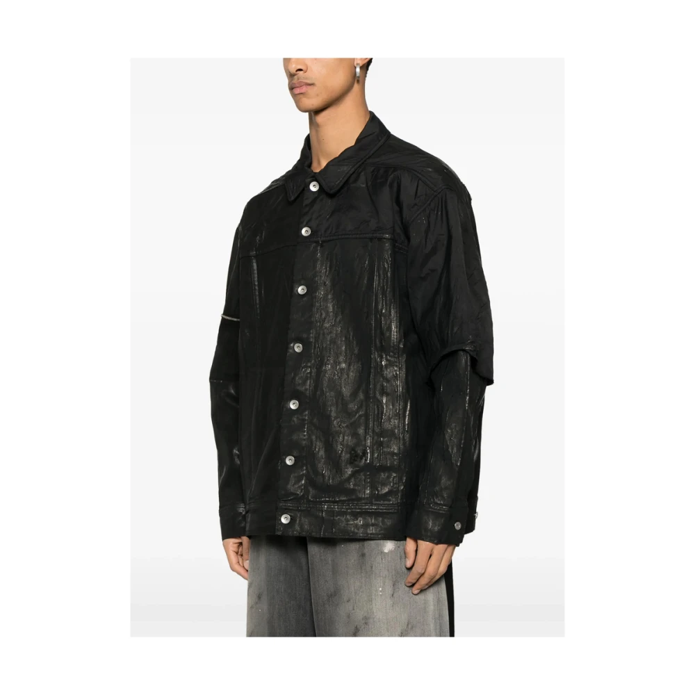 Rick Owens Zwarte Shadow buitenkleding met knoopsluiting Black Heren