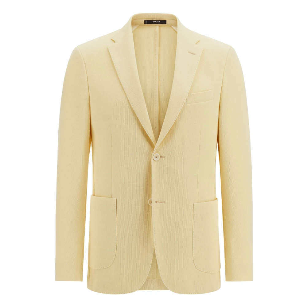 Boggi Milano B Jersey Katoenen Crêpe Jas Yellow Heren