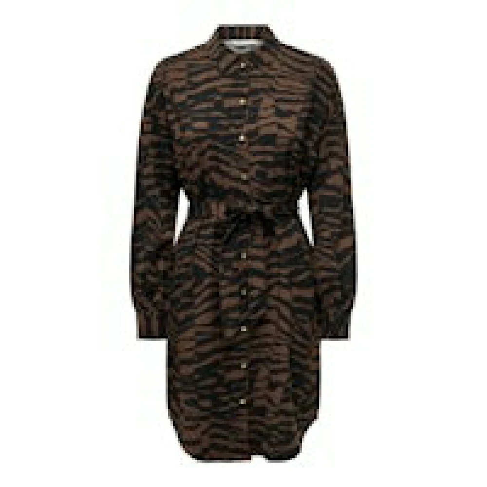 Only Damen Multicolor Hemdblusenkleid Mit Animal-Print