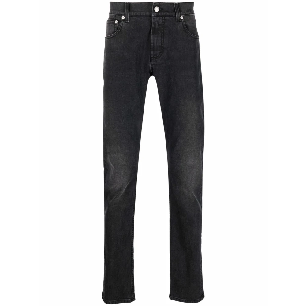 Alexander mcqueen Zwarte Slim-Fit Stretch Denim Jeans Black Heren