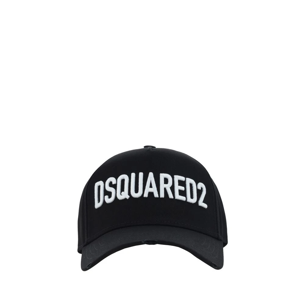 Dsquared2 , Hats & Caps, Male, Black, One Size, Logoed Baseball Hat Urban Style