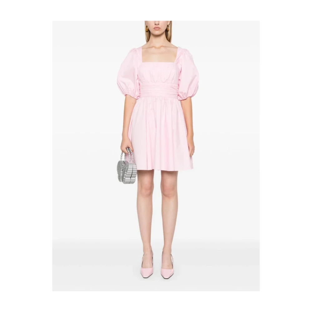 Rotate Birger Christensen Roze Mini Jurk met Pofmouwen Pink Dames