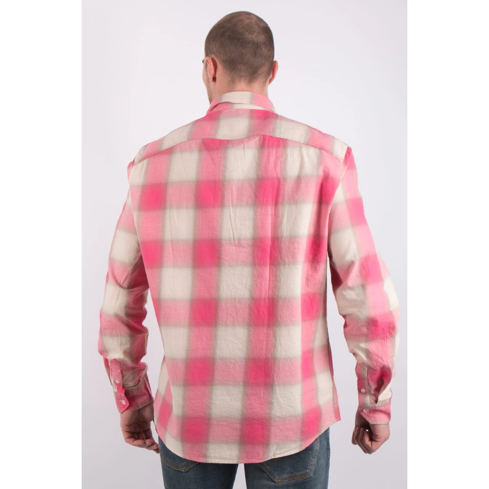 drykorn Geruit Crème Roze Overhemd Red Heren