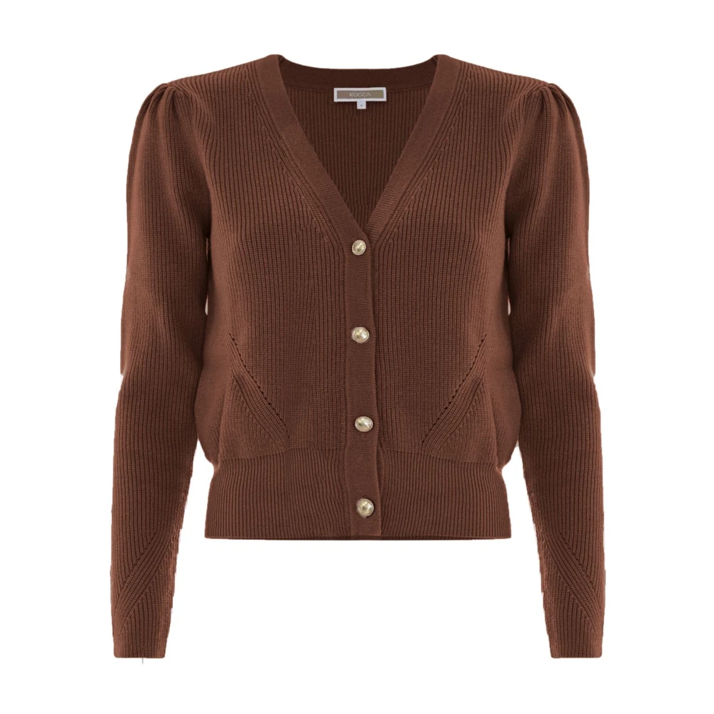 Kocca Stijlvolle Cardigan voor Vrouwen Brown Dames