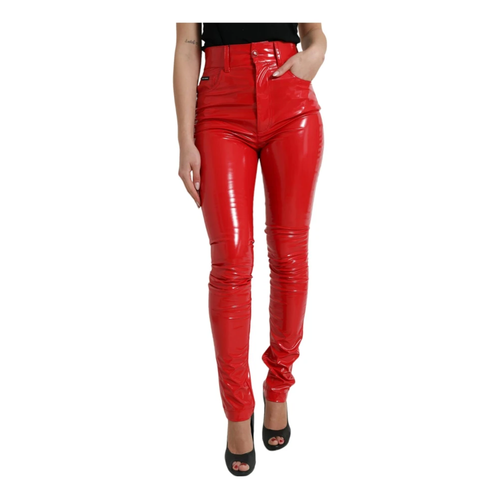 Dolce & Gabbana Skinny Trousers Red Dames