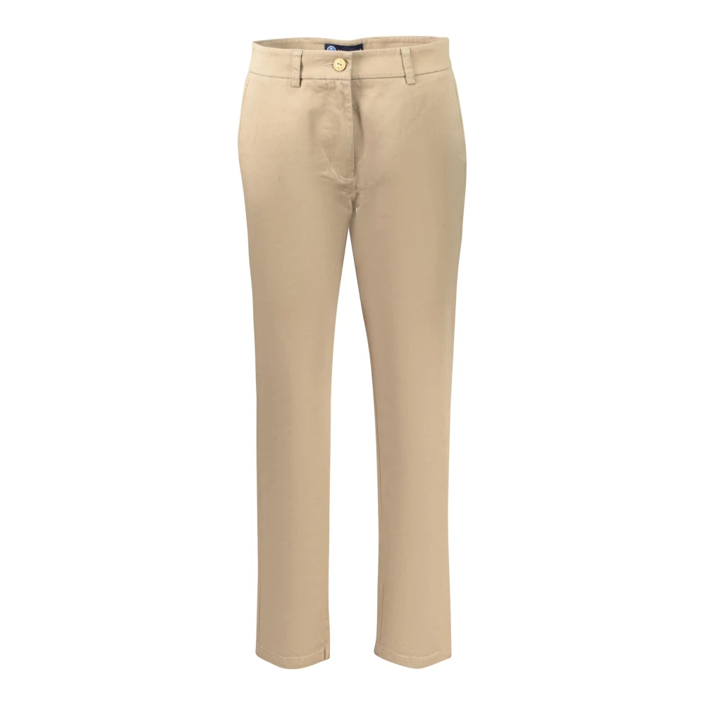 North Sails Women's Beige Slim-Fit Chinos - Slim-Fit Trousers - Xl - Trousers