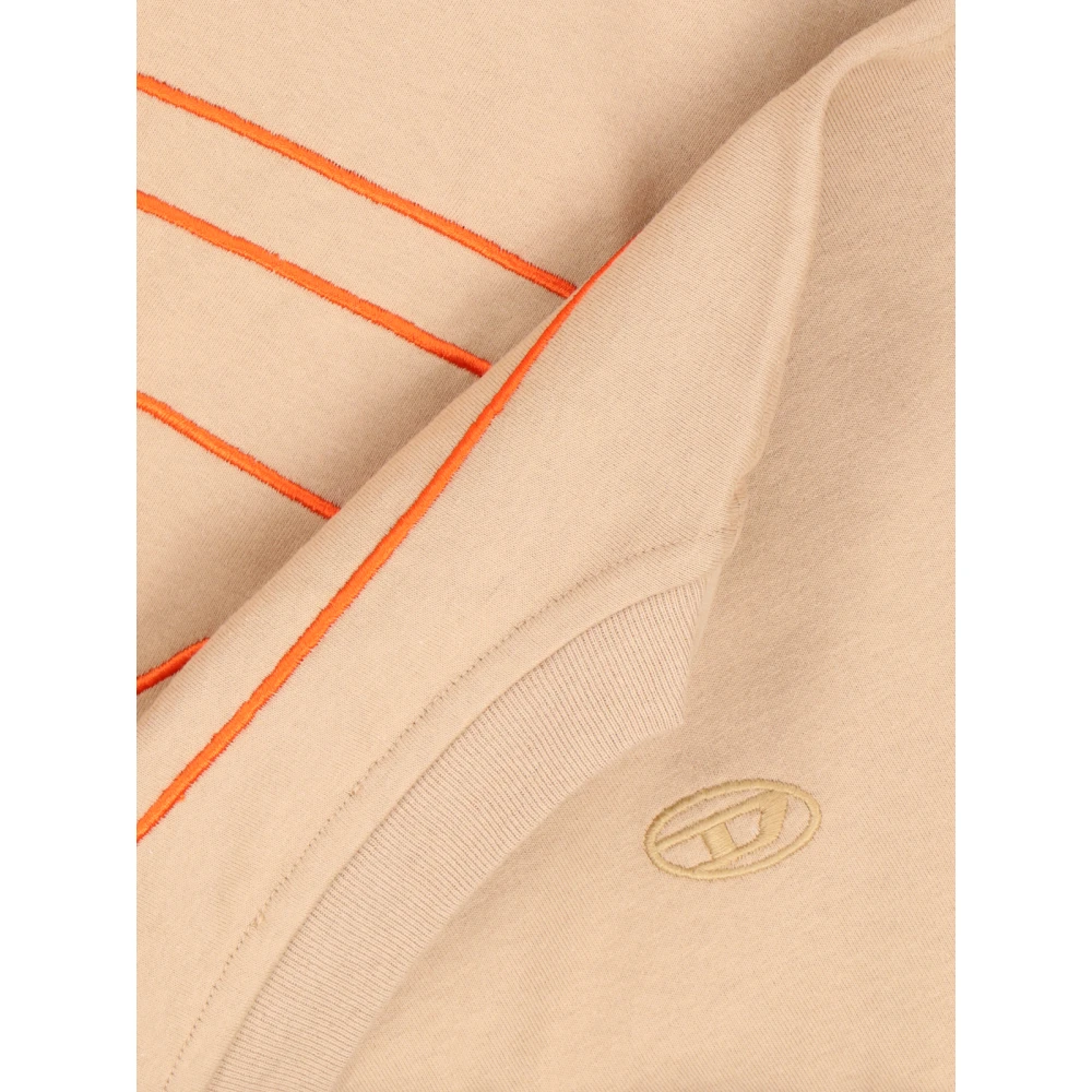 Diesel Beige T-shirts en Polos Beige Heren
