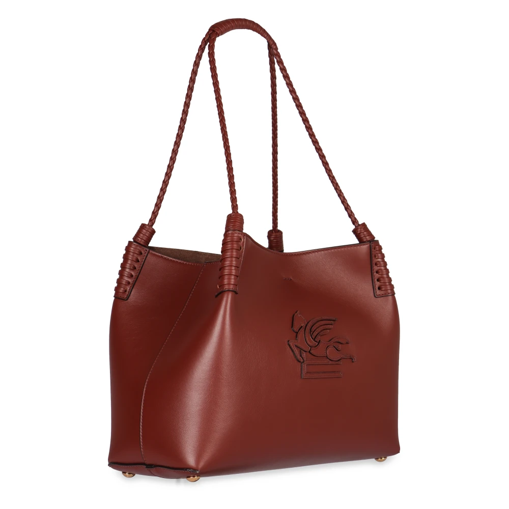 ETRO Leren Tote met Metalen Sluiting Red Dames