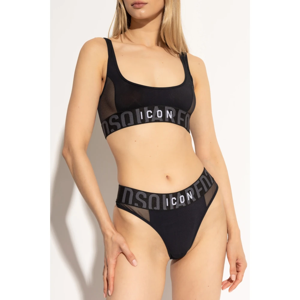 Dsquared2 Slips met logo Black Dames
