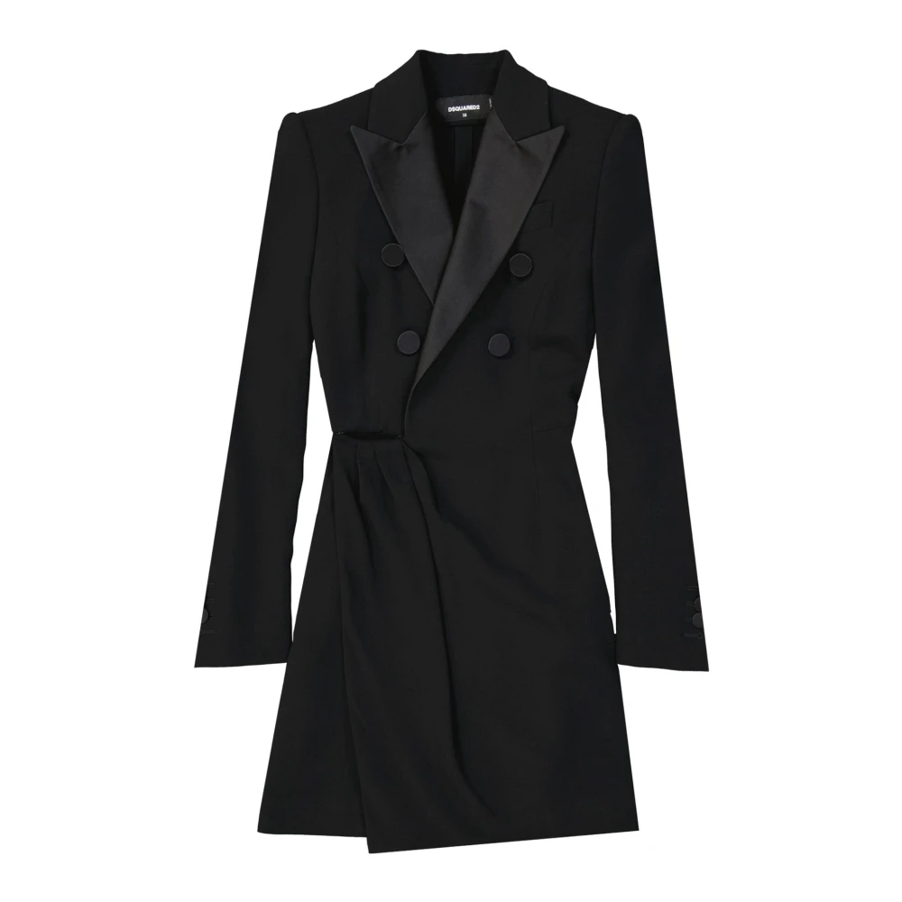 Dsquared2 Elegante Midi Jurk met Zakken Black Dames