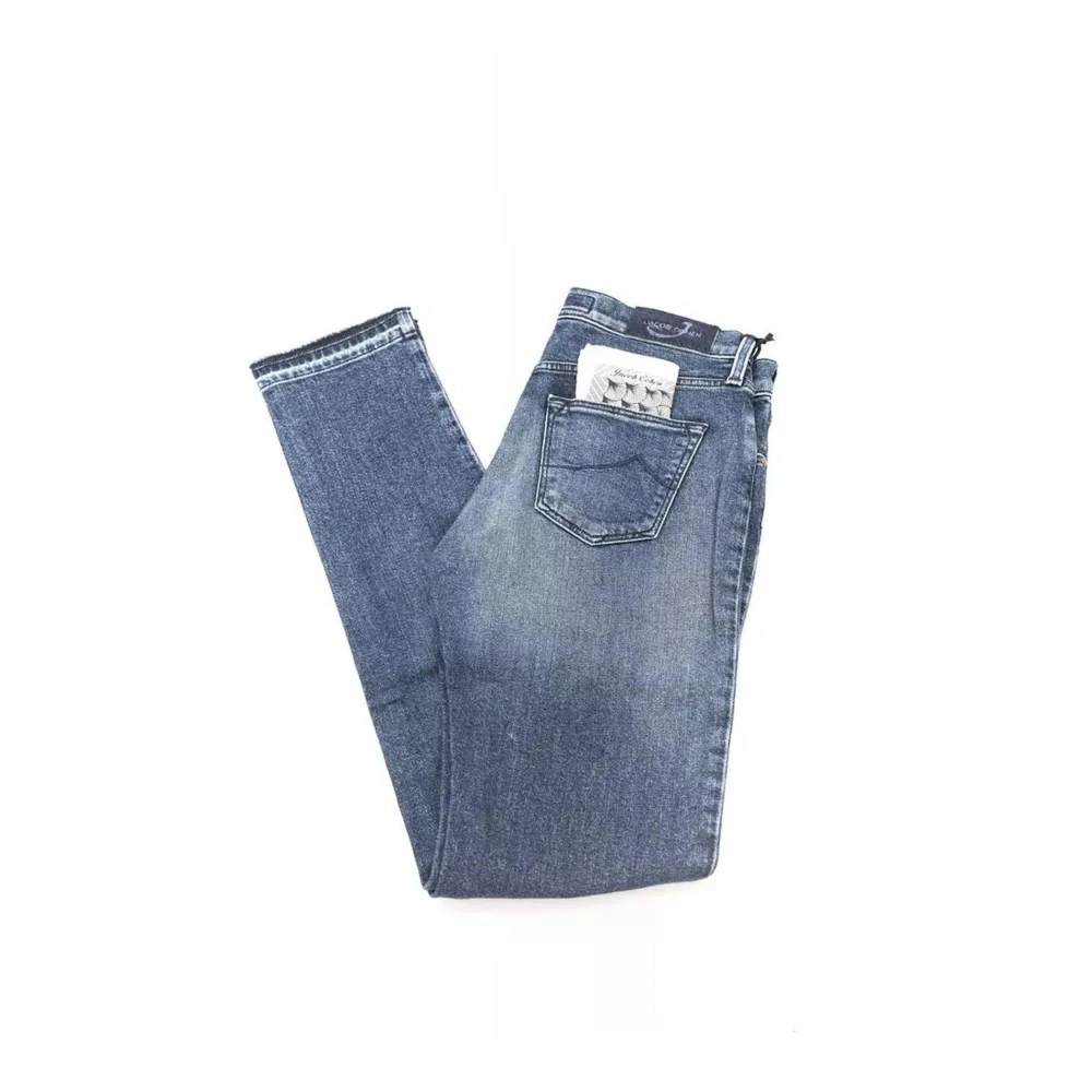 Jacob Cohën Blauwe Slim Fit Katoenen Jeans Blue Dames