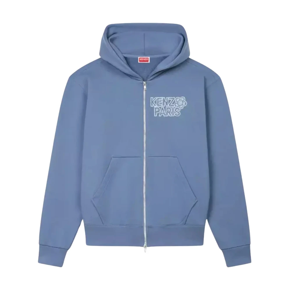 Kenzo Men's Blue Zip-Throughs, L, Constellation Zip-Up Hoodie