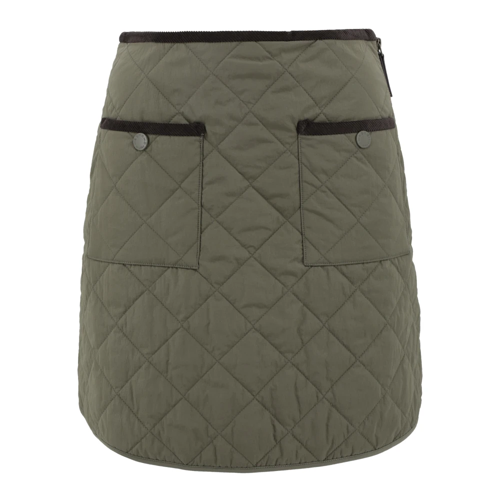 Max Mara Weekend Diamantquilted Taffeta Rok Green Dames