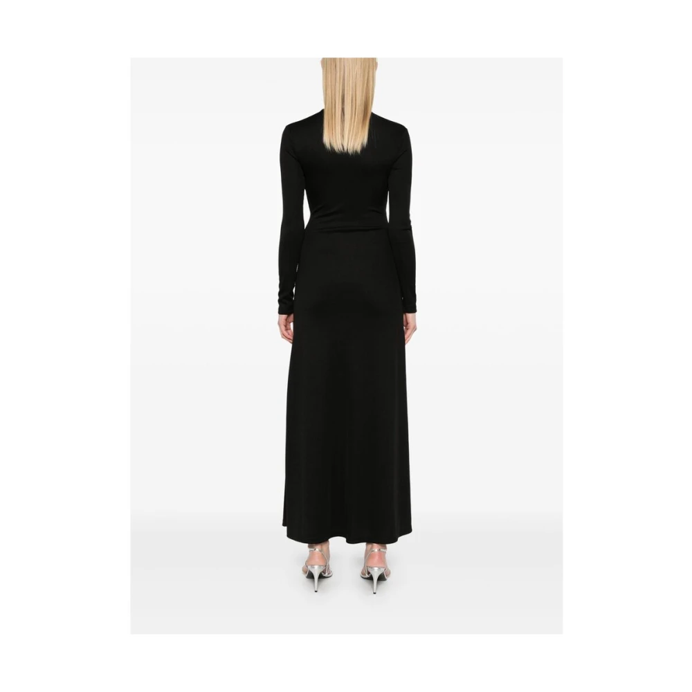 Christopher Esber Zwarte V-hals Ring Detail Jurk Black Dames