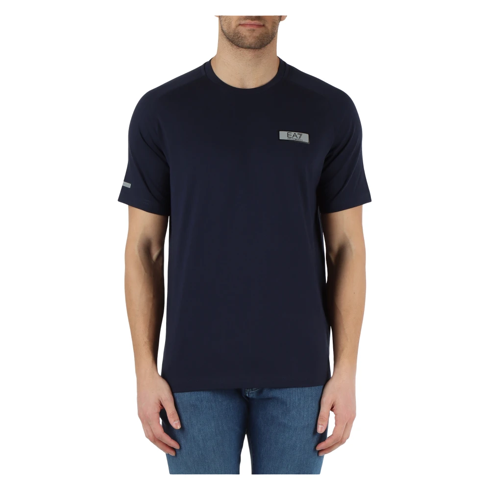 Emporio Armani EA7 Natuurlijke Ventus7 Katoenen T-Shirt Blue Heren