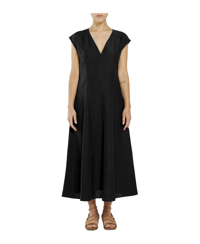 robe-en-viscose-sans-manches-evasee-col-en-v