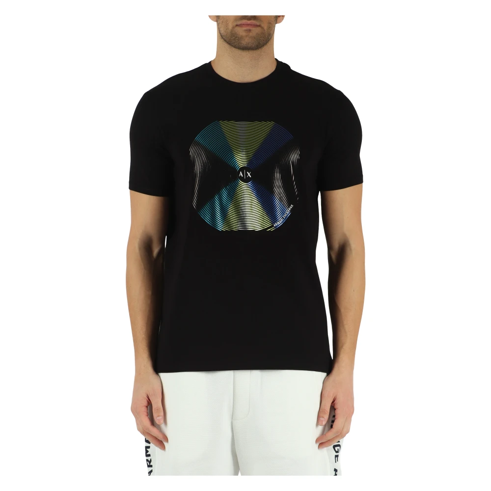 Armani Exchange Slim fit T-shirt van stretchkatoen Black Heren