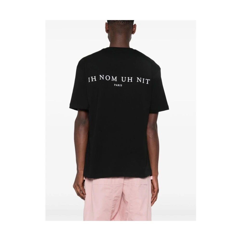 IH NOM UH NIT Krantenmasker Print Katoenen T-shirt Black Heren