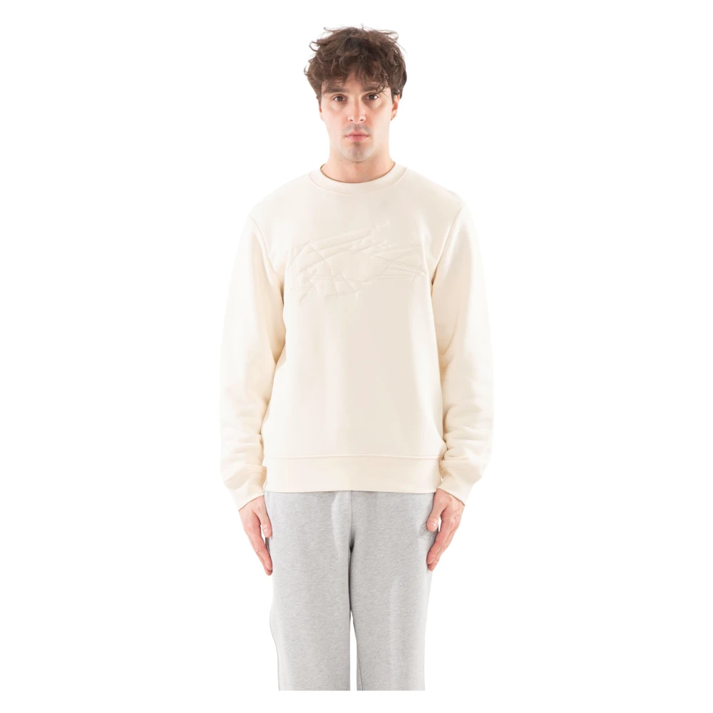 Lacoste Gewatteerde Croc Fleece Sweatshirt Beige Heren