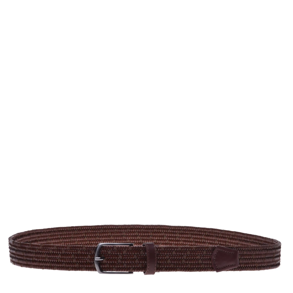 Baldinini Men's Brown Belts, 90 Cm, Woven Leather Belt