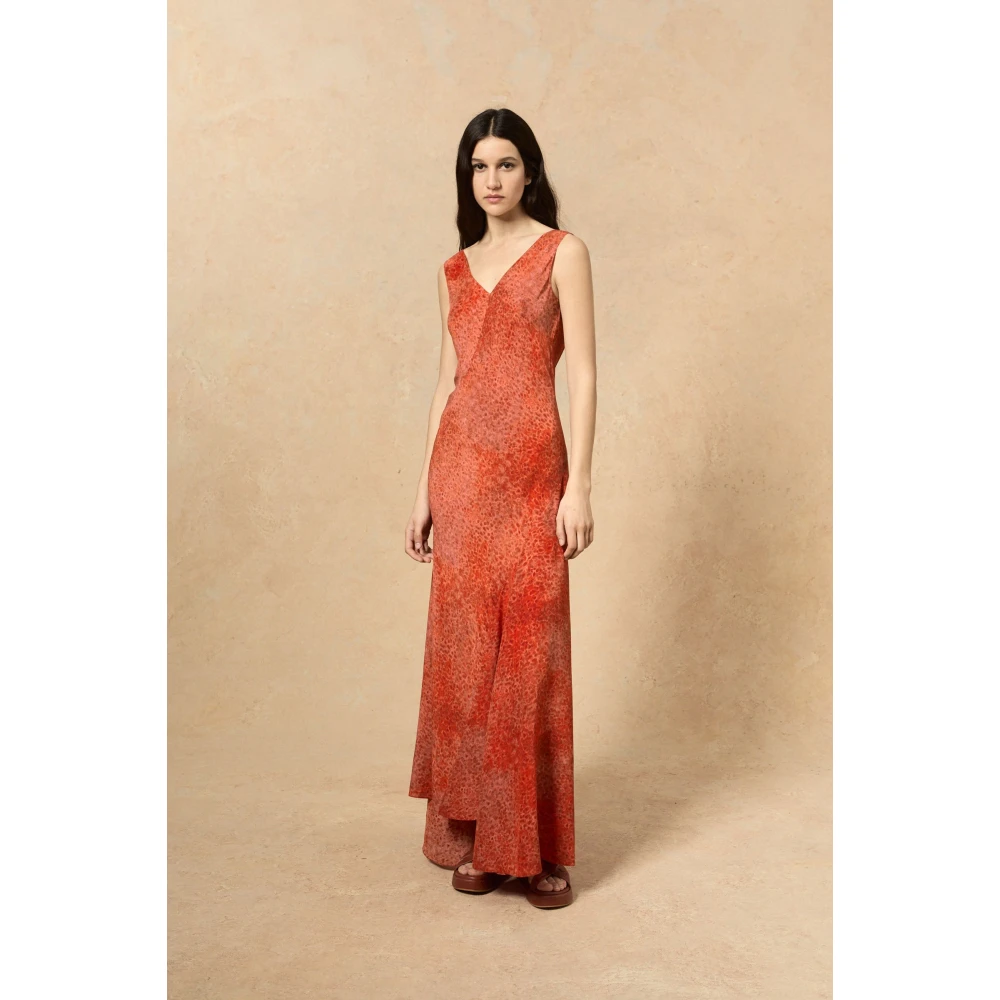Cortana Zijden Granada Print Jurk Red Dames