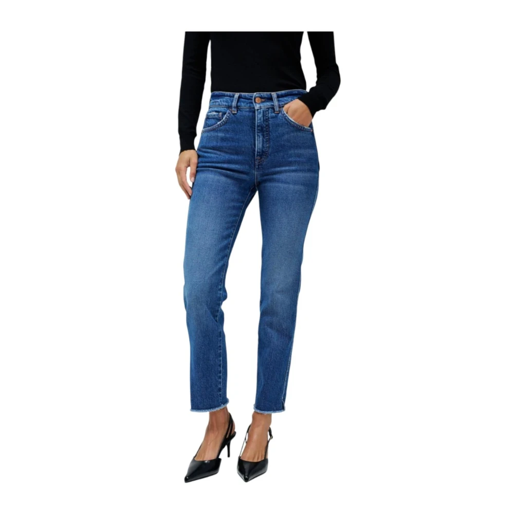 Salsa Women's Blue Slim Fit Jeans, W26 L28, Slim Cropped Jeans With Comfort Panel