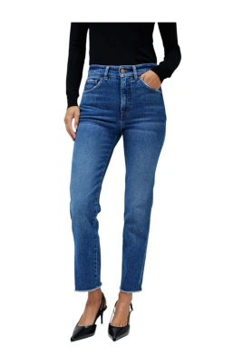 Slim Cropped Jeans med Komfortpanel