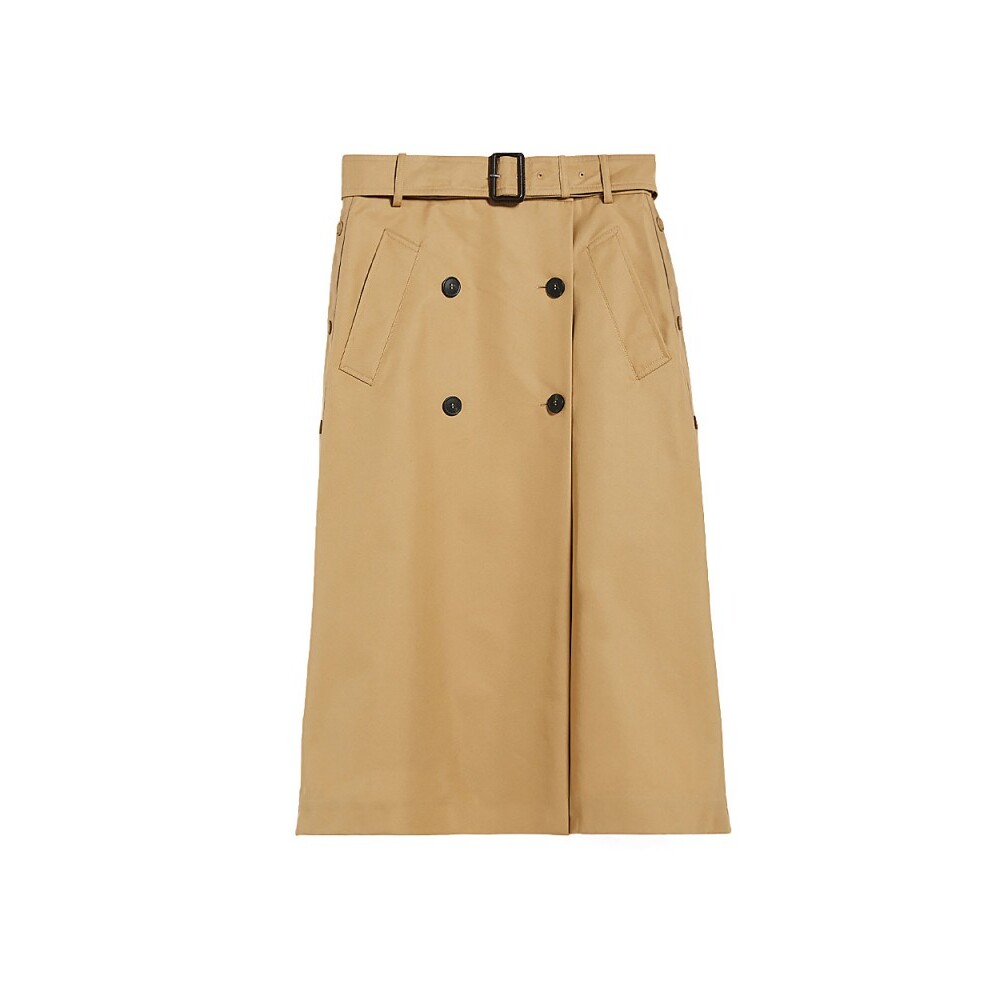 Beige Katoenen Midi Rok met Knopen Max Mara Weekend Midirokken