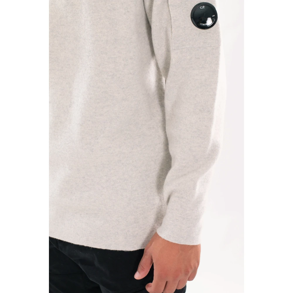 C.P. Company Wafel Hooded Gebreid in Lamswol Gray Heren