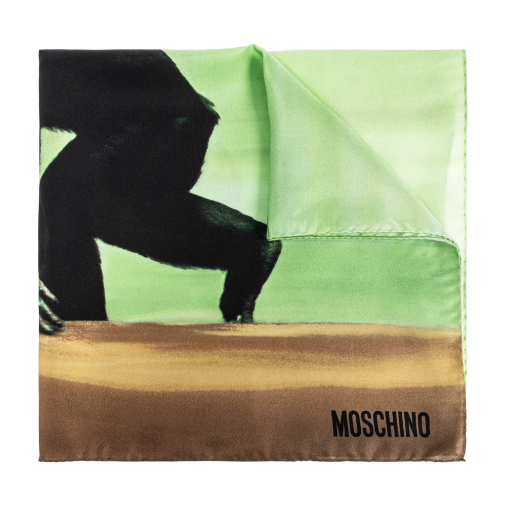 Moschino Zijden sjaal Green Unisex