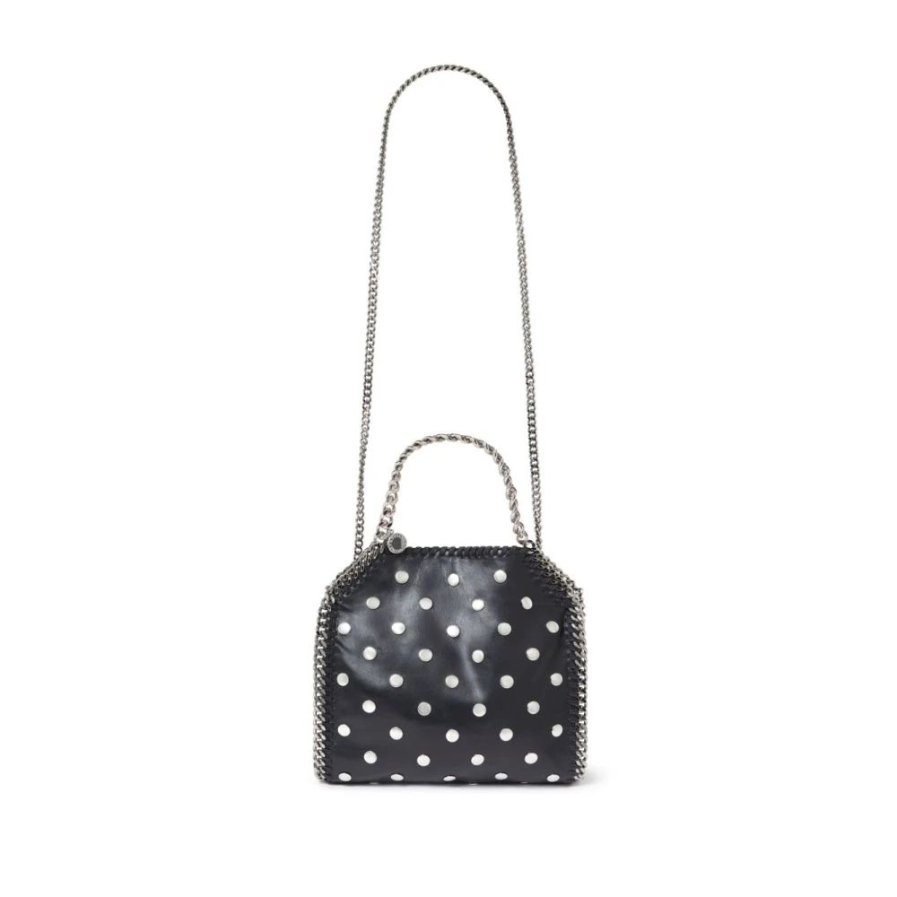 Stella Mccartney Zwarte Stud Ontwerp Ketting-Link Tas Black Dames
