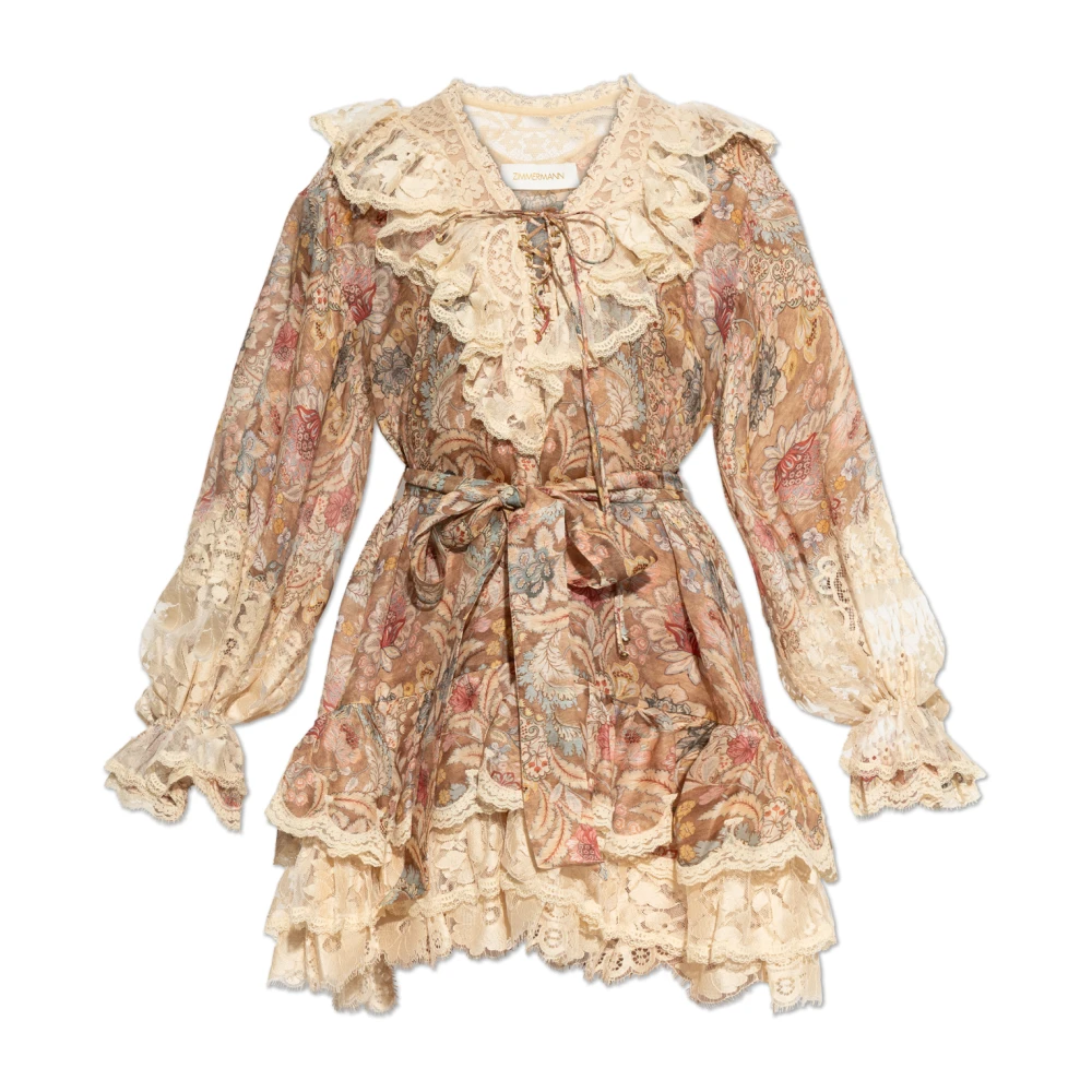 Zimmermann Women's Multicolor Rebellion Lace-Up Mini Dress