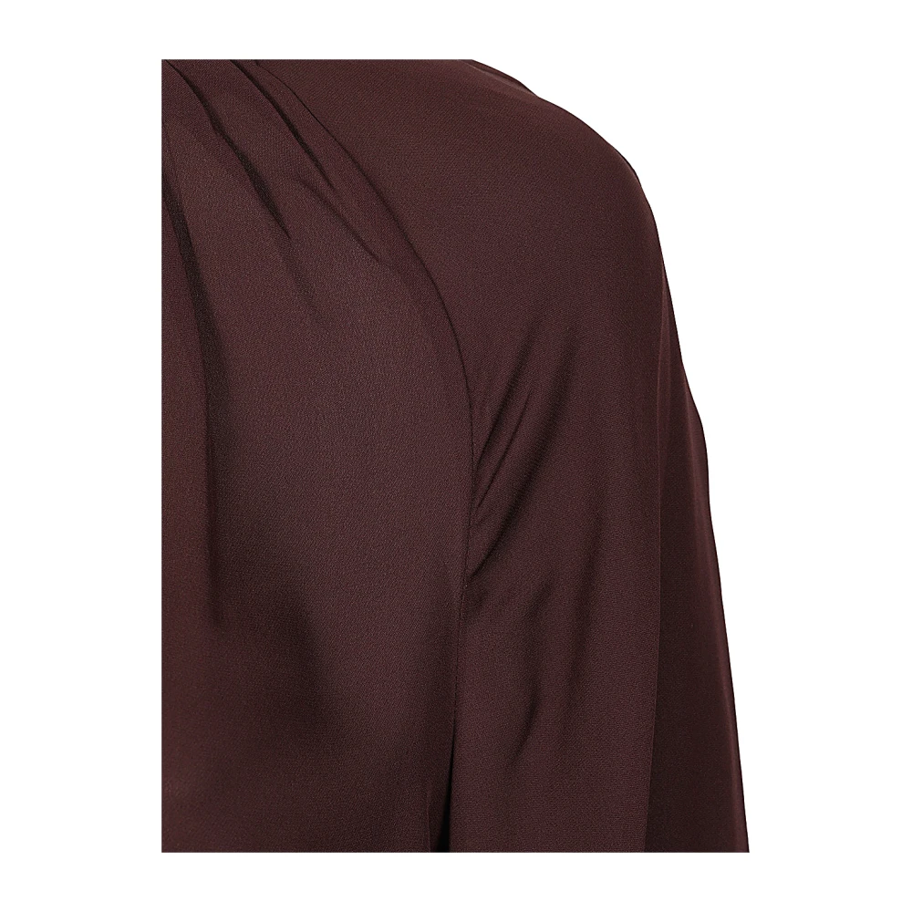 Staud Bordeaux Zijden Pofmouw Top Brown Dames