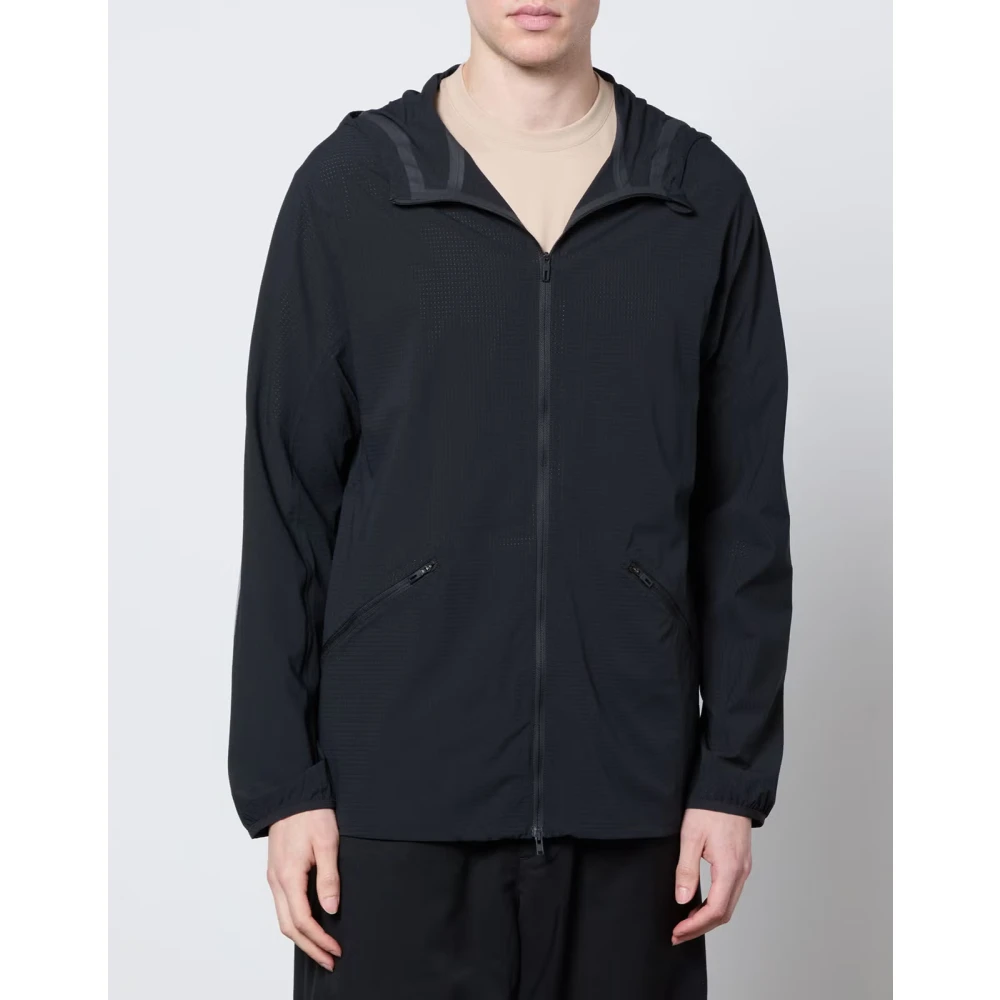 Y-3 Zwarte Ripstop Capuchon Hardloopjas Black Heren
