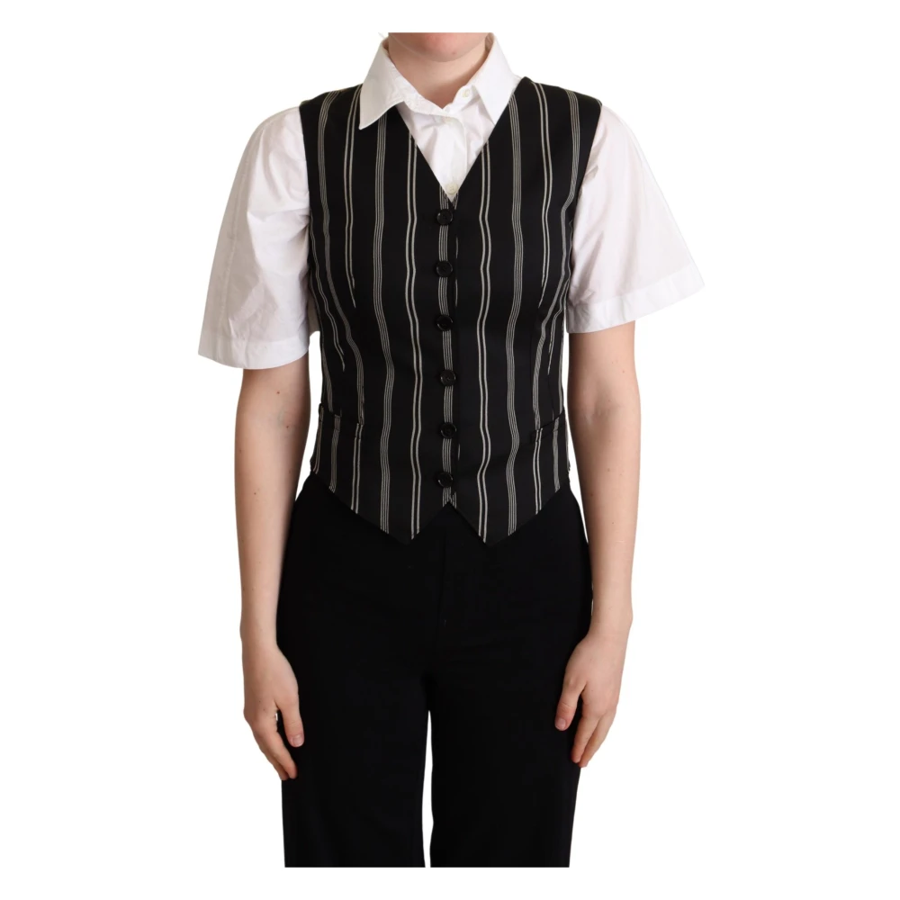 Dolce & Gabbana Women's Black Chic Leopard Print Waistcoat