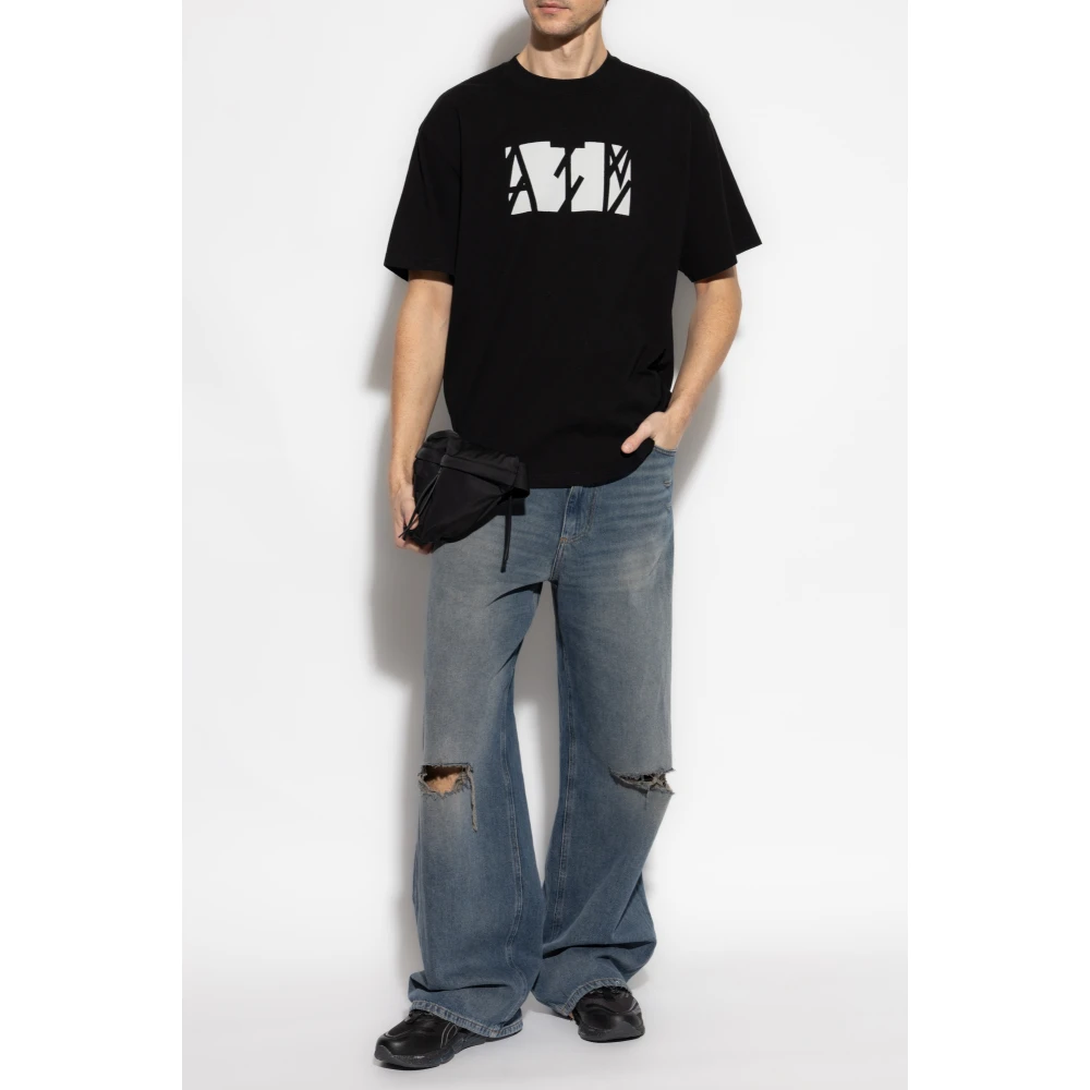 44 Label Group Katoenen T-shirt Black Heren