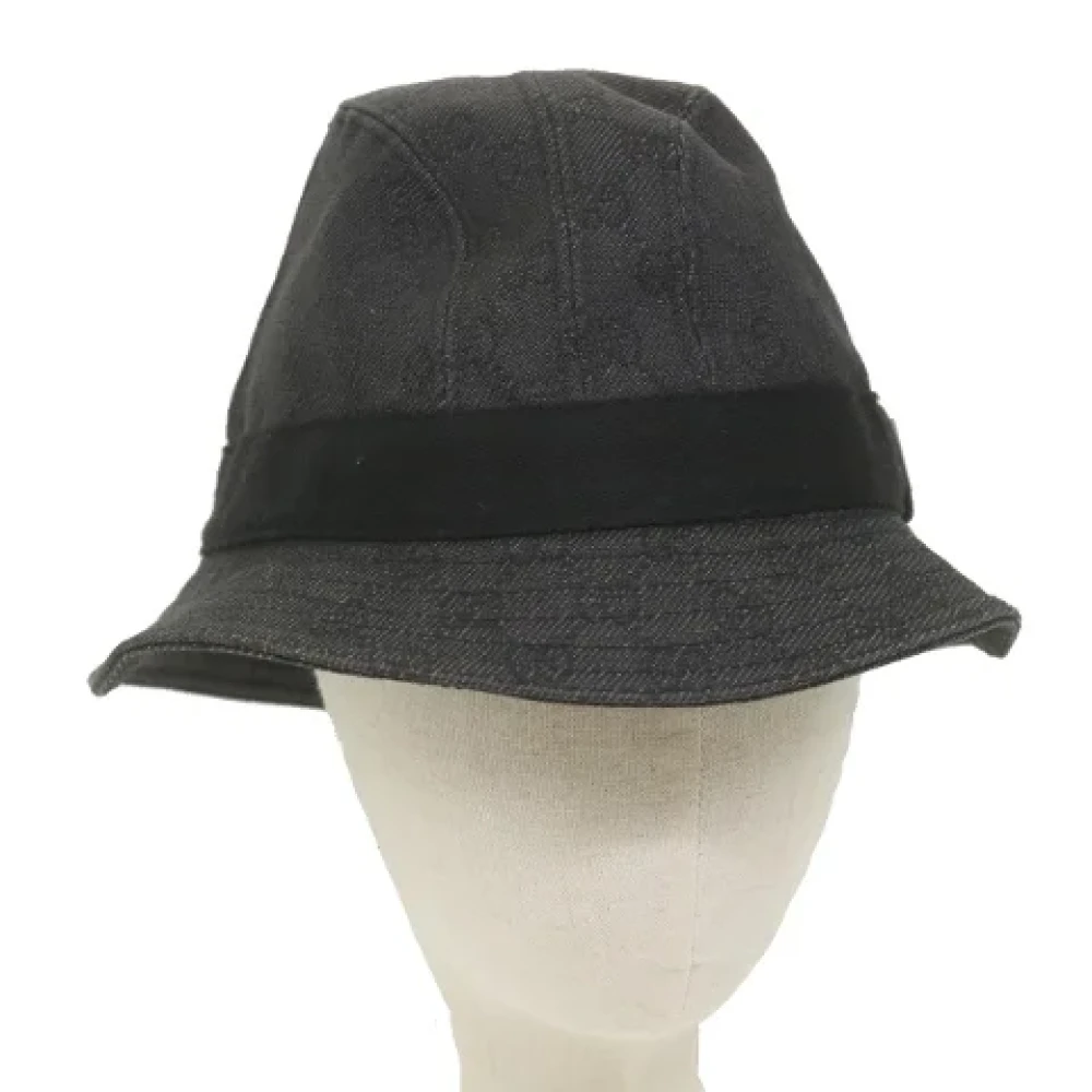 Gucci Vintage Pre-owned Canvas hats Gray Dames