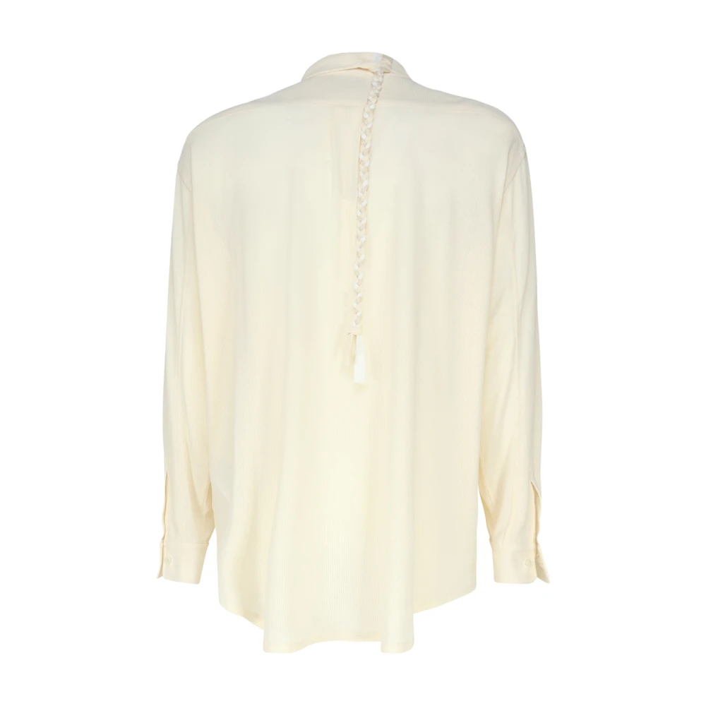 Magliano Oversized Fluid Chambray Cupro Shirt Beige Heren