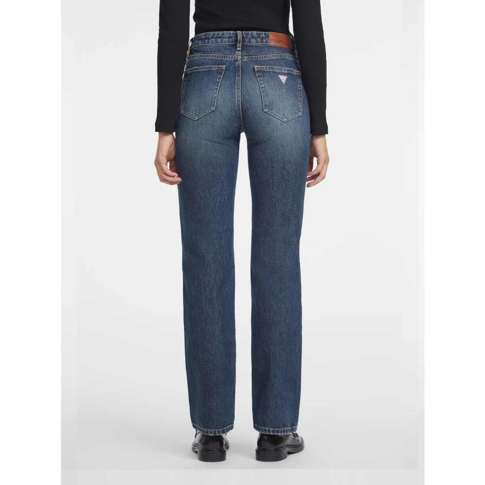 Guess Mid Rise Straight Fit Jeans Blue Dames