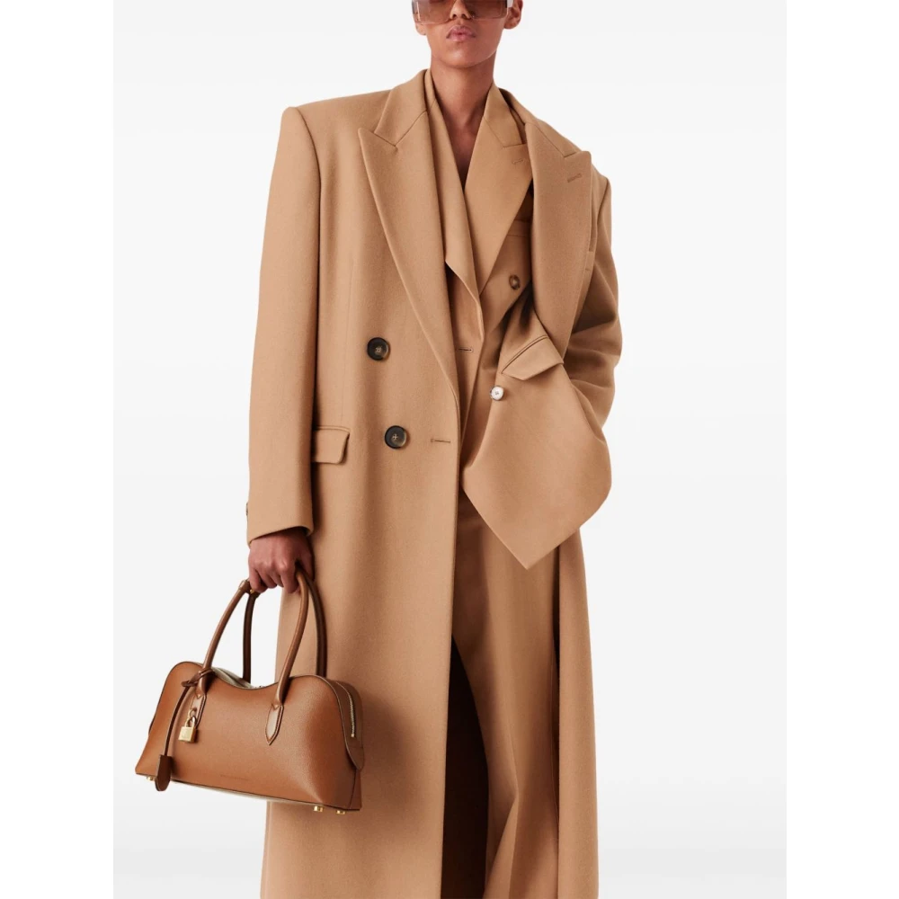 Stella Mccartney Bruine Leren Tassen met Hangslot Detail Brown Dames