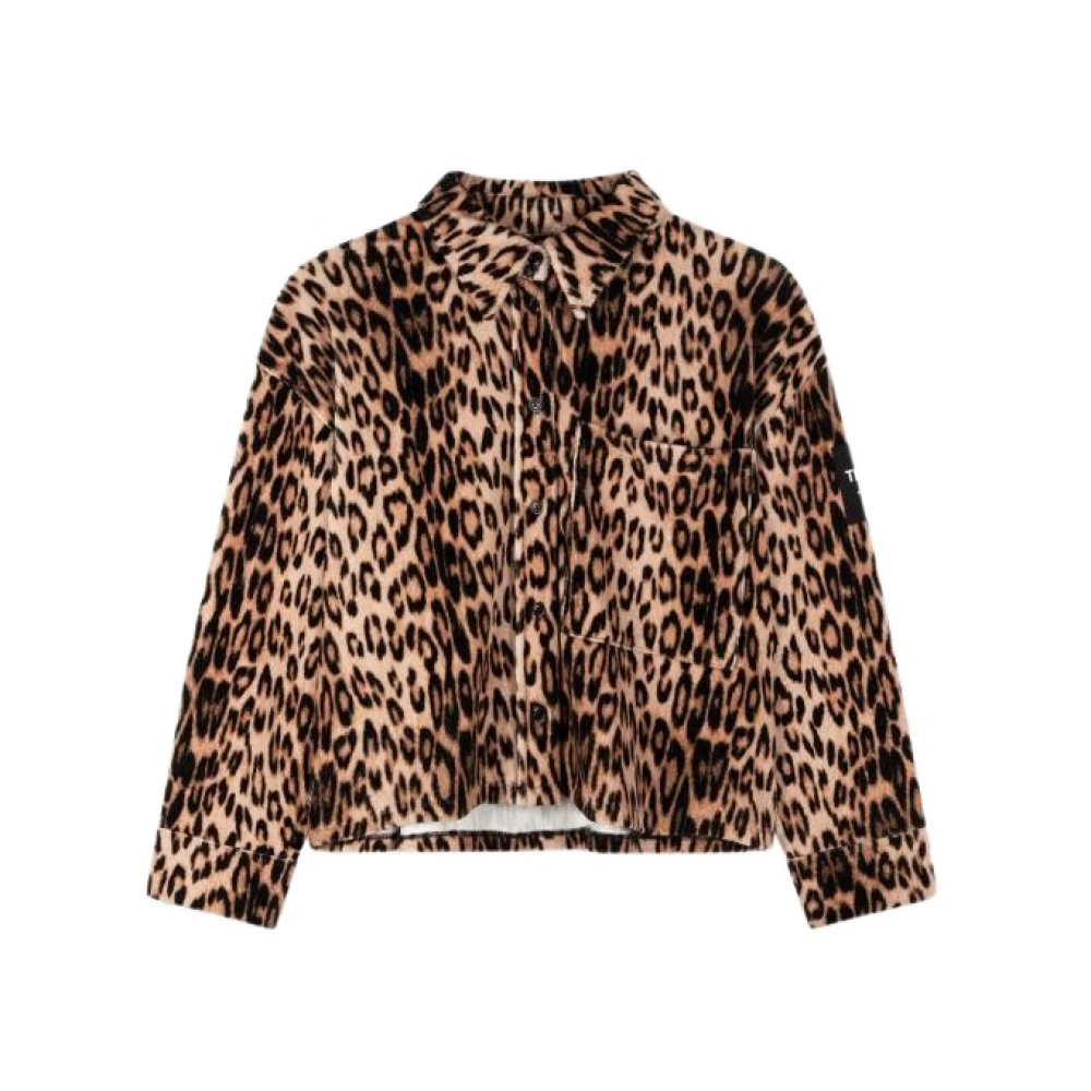 Alix The Label Leopard Velvet Blouse Multicolor Dames