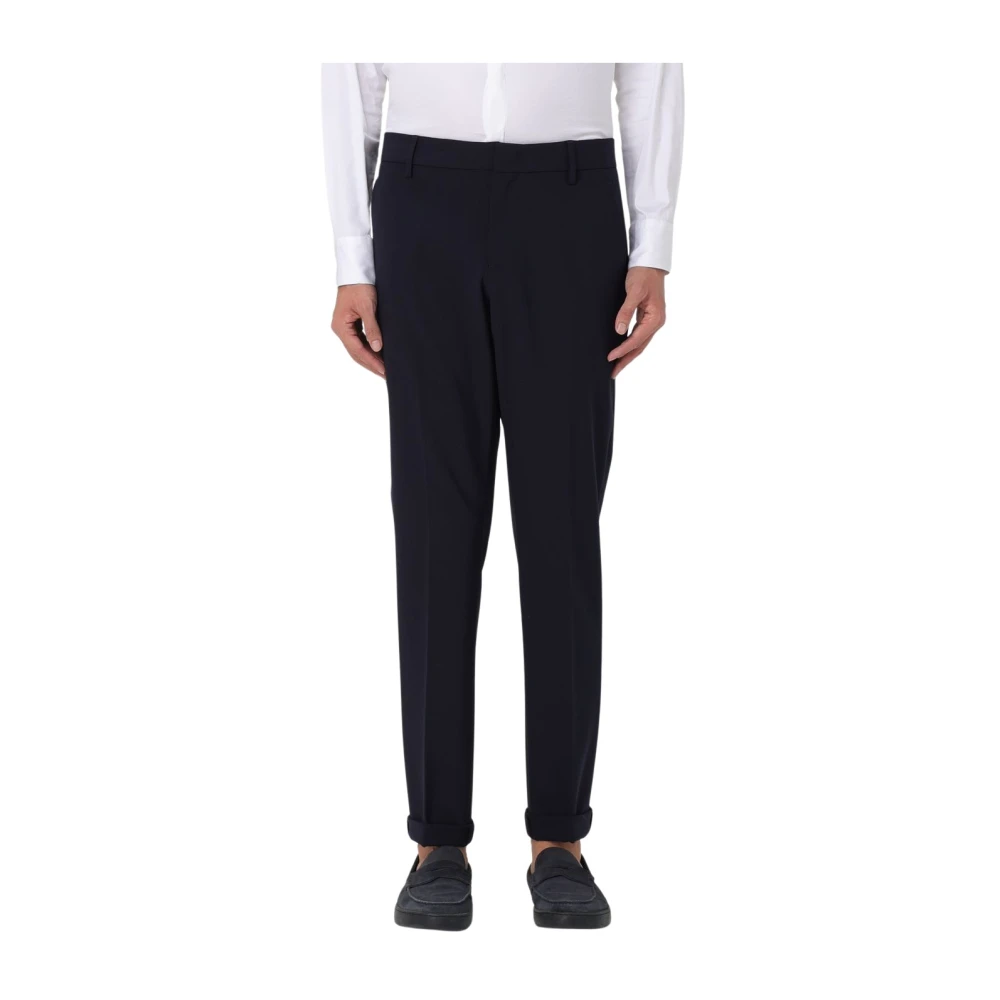 Dondup Men's Blue Technical Wool Trousers - Suit Trousers - W32 - Trousers
