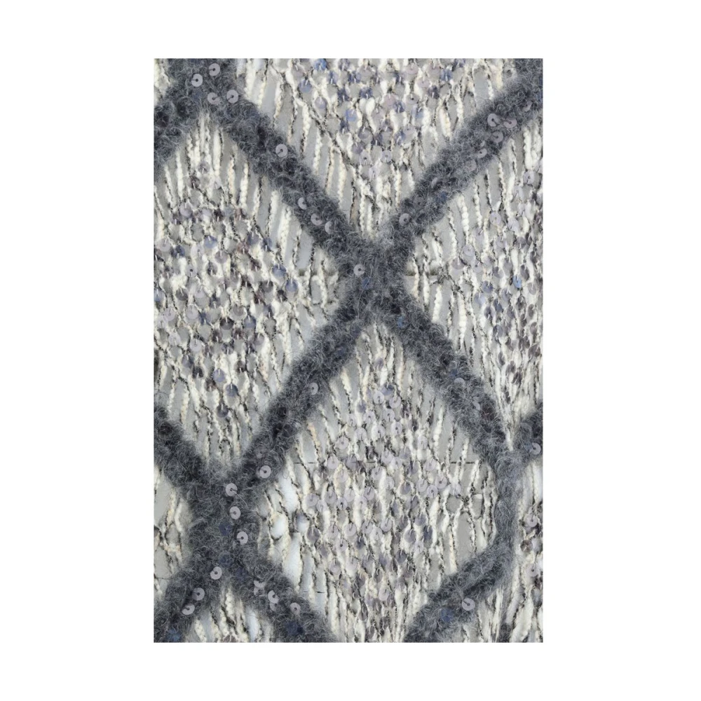 BRUNELLO CUCINELLI Wollen Poncho met Pailletten Gray Dames